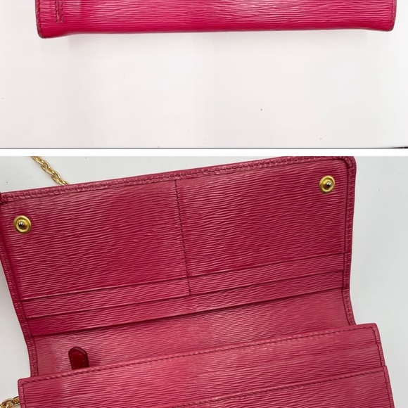 Prada Pink Saffiano Wallet on Chain - Picture 2 of 9